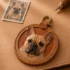 Custom Pet Portrait Leather Charm gallery image 4 showing personalized design details