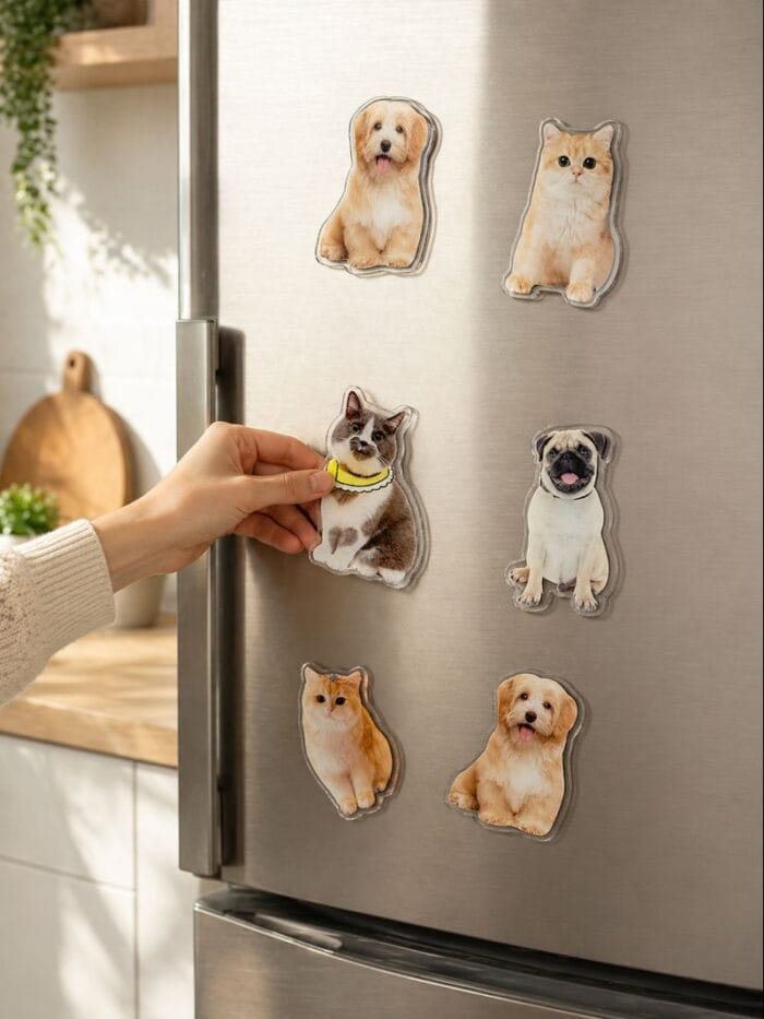 Custom Pet Photo Fridge Magnet | Personalized Dog & Cat Magnet