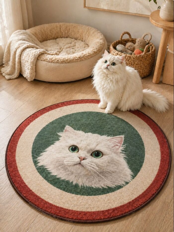 Custom Pet Photo Round Rug | Personalized Dog & Cat Rug