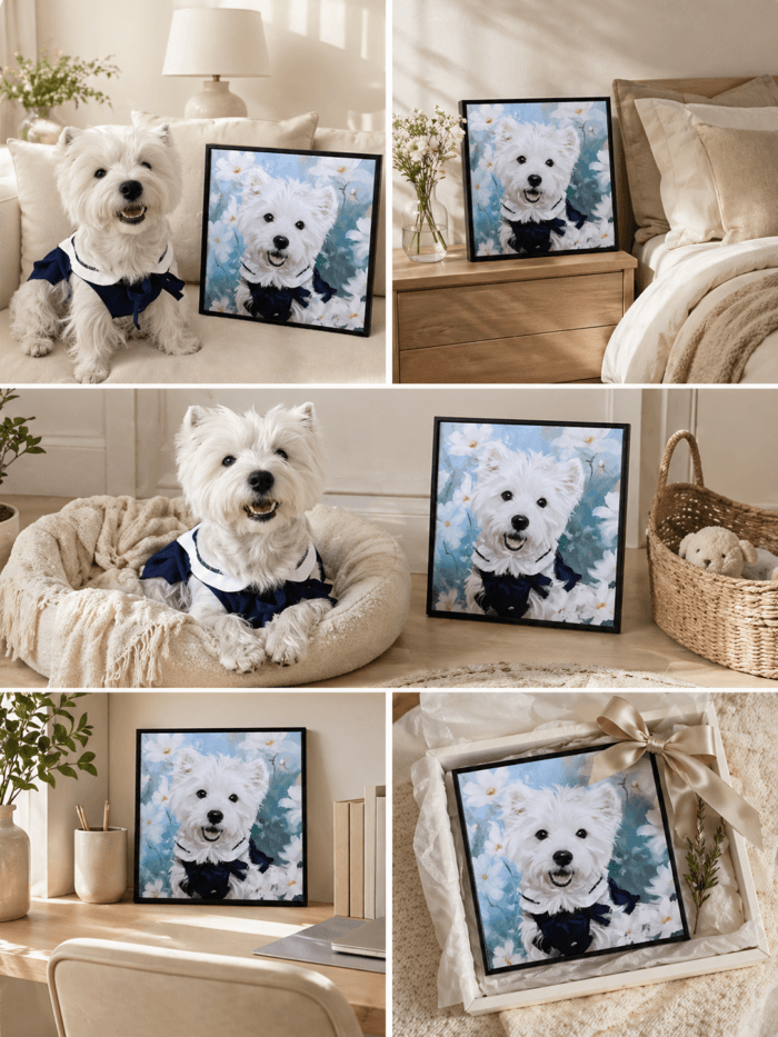 Custom Pet Portrait Canvas | Personalized Dog & Cat Wall Art