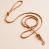 Full-length genuine leather slip lead dog leash with handle loop and brass clip
