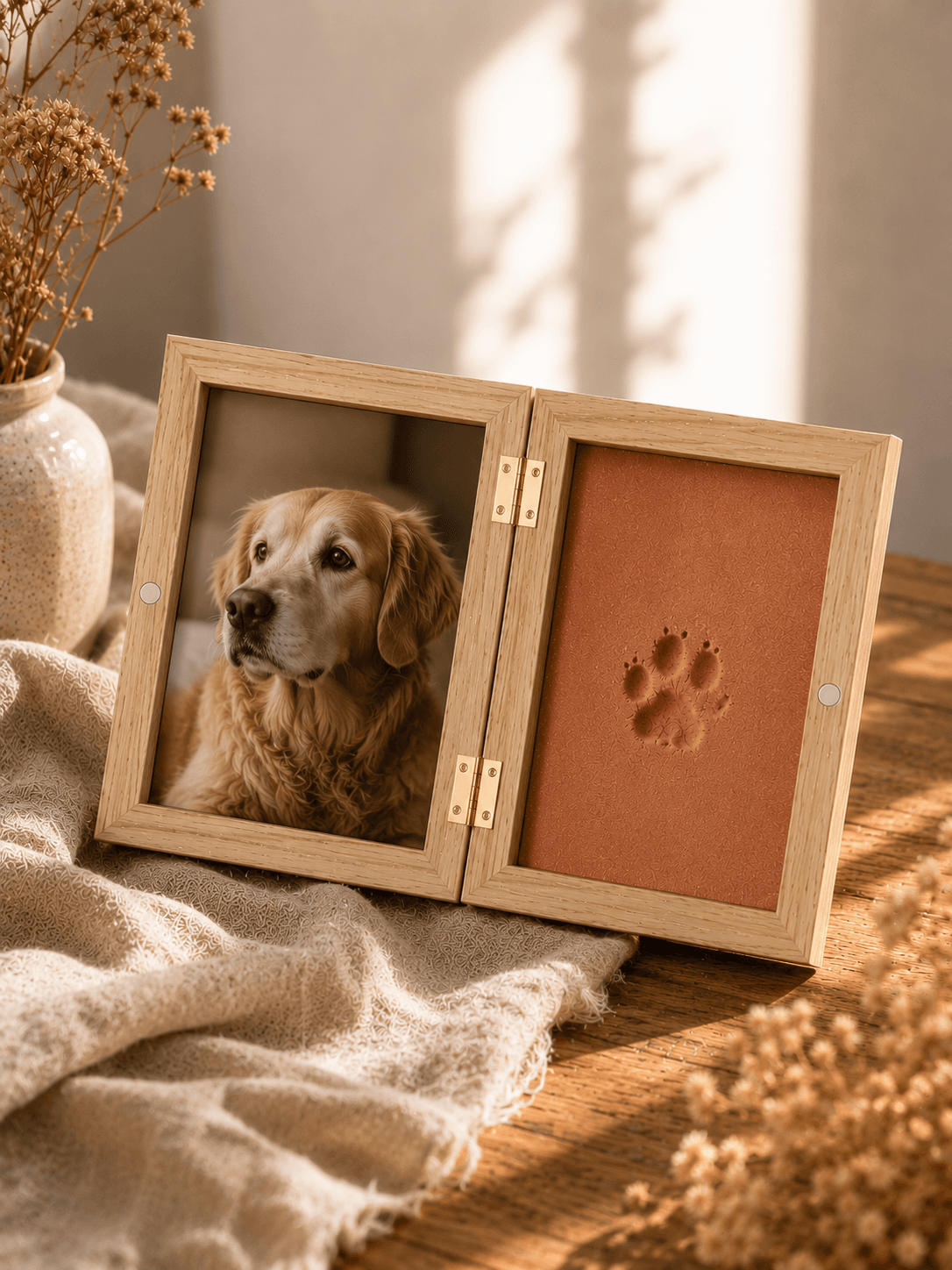 01 Pet Paw Print Keepsake Frame by IPAWLIO, personalized pet memorial keepsake
