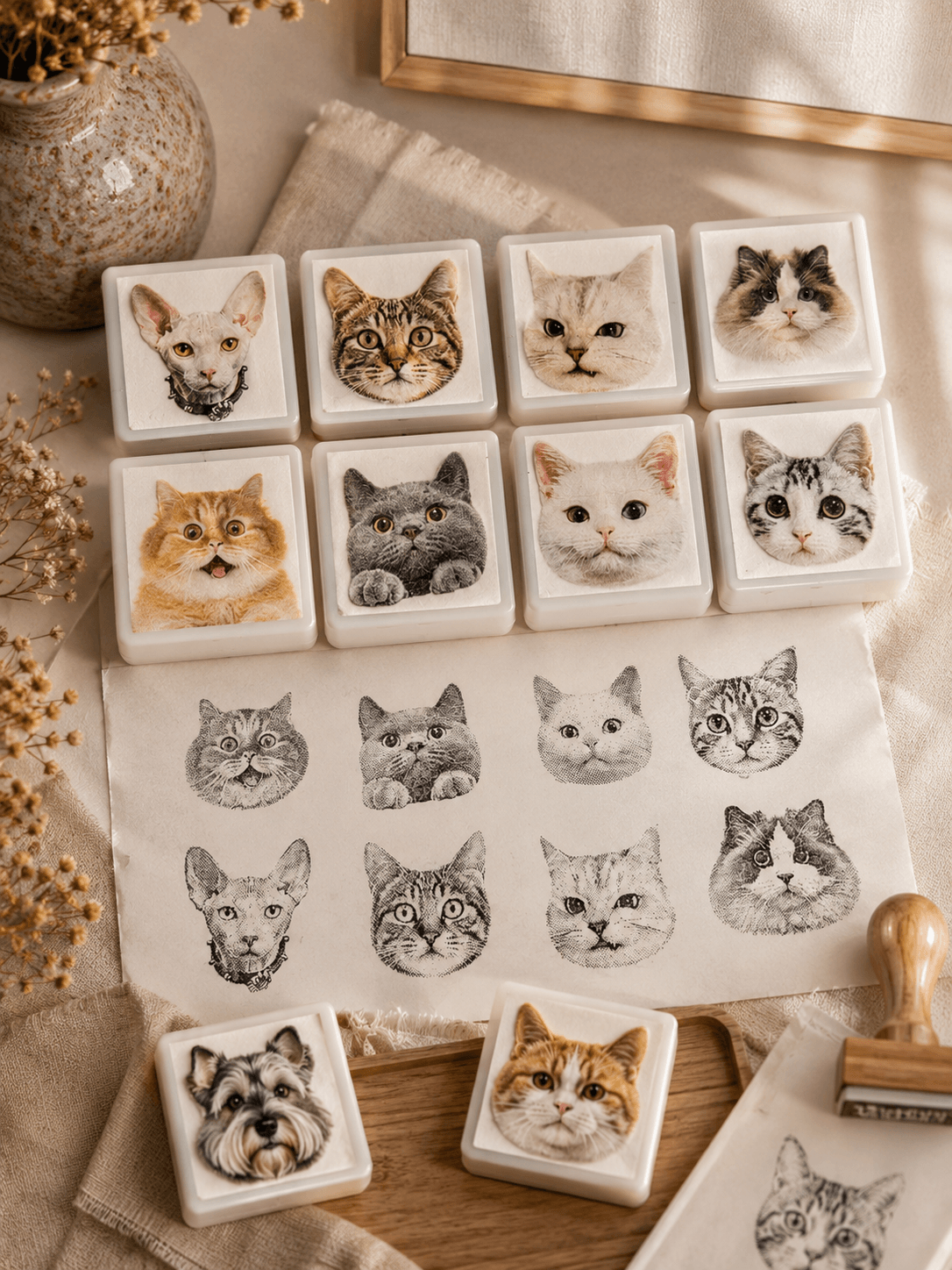 01 Custom Pet Portrait Stamp by IPAWLIO, custom pet portrait gift made from a customer photo