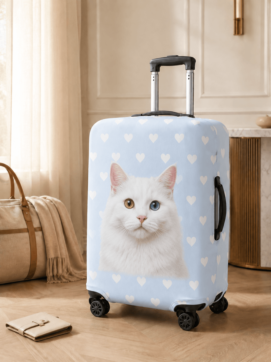 01 Custom Luggage Cover by IPAWLIO, personalized pet photo everyday accessory