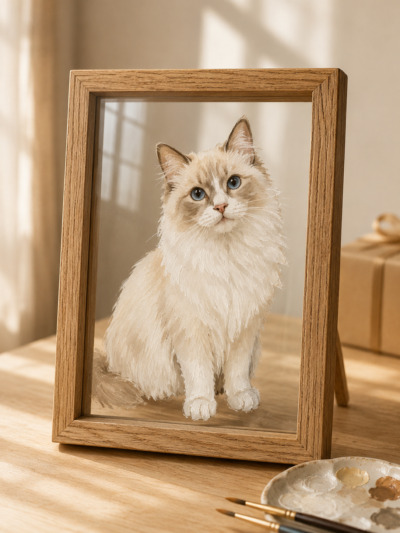 Custom Pet Portrait Glass Art main product image featuring hand painted custom pet portrait glass art