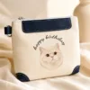 Custom Pet Portrait Pouch Personalized Zip Clutch Custom Pet Portrait Pouch main product view with personalized design details