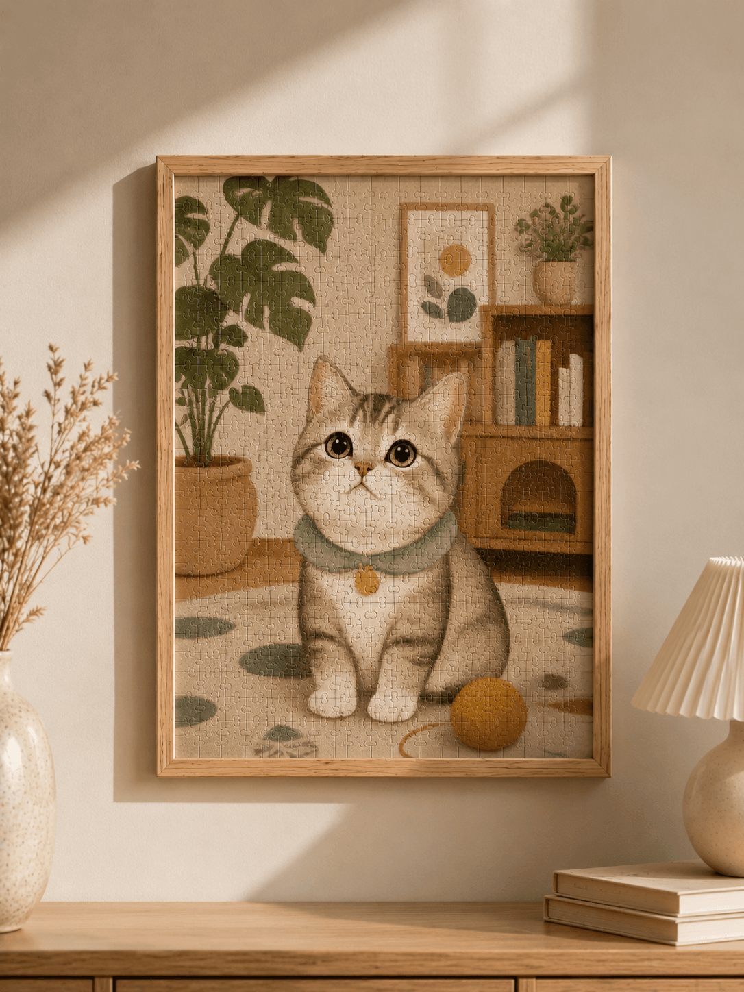 Custom Pet Portrait Puzzle Personalized Keepsake Art Custom Pet Portrait Puzzle main product view with personalized design details