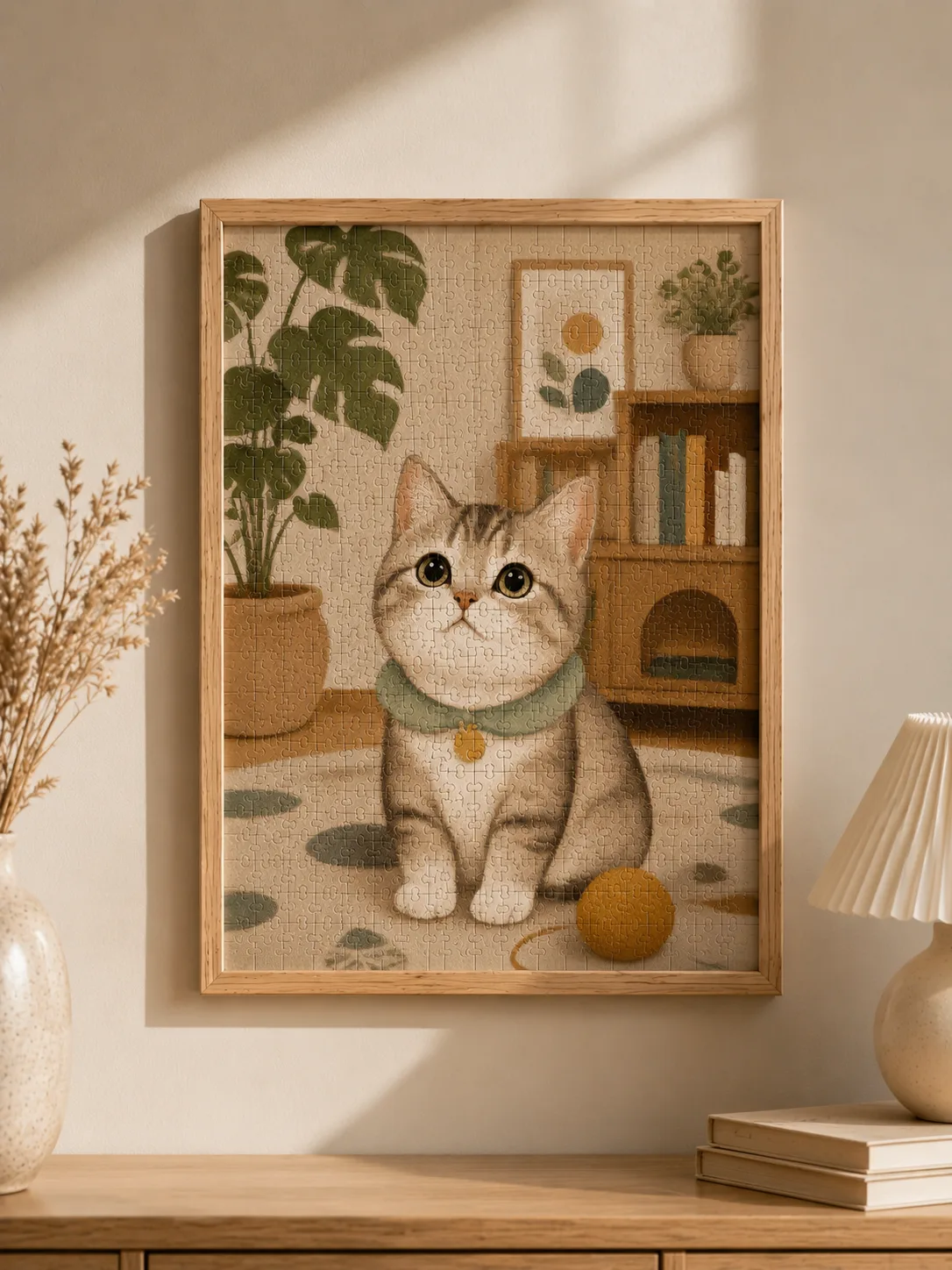 Custom Pet Portrait Puzzle main product view with personalized design details