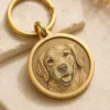 Custom Engraved Brass Pet Tag gallery image 2 with custom dog or cat portrait detail by IPAWLIO