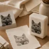 Custom Pet Portrait Stamp product gallery image 2 showing custom pet portrait gift made from a customer photo