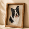 Custom Pet Portrait Glass Art lifestyle product image featuring hand painted custom pet portrait glass art