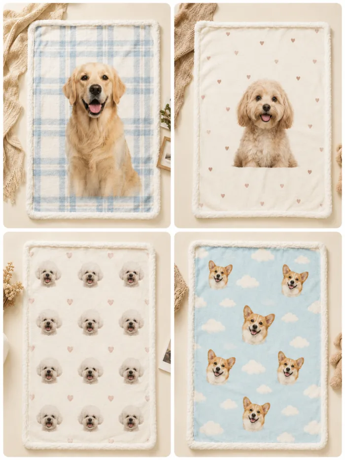Custom Pet Portrait Blanket gallery image 2 showing personalized design details
