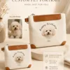 Custom Pet Portrait Pouch Personalized Zip Clutch Custom Pet Portrait Pouch gallery image 2 showing personalized design details