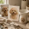 IPAWLIO Custom Pet Portrait Ceramic Bowl - Custom Pet Portrait Bowl Image Custom Pet Portrait Ceramic Bowl gallery image 2 with custom dog or cat portrait detail by IPAWLIO