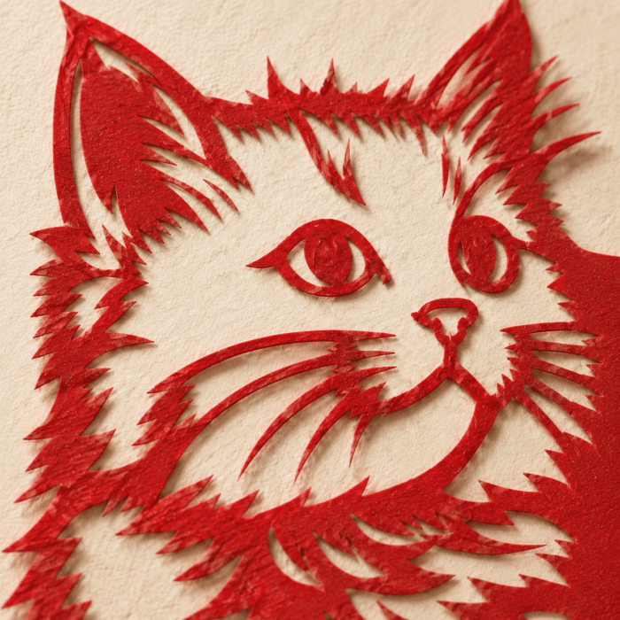 Custom Pet Portrait Papercut lifestyle product image featuring handmade pet portrait papercut artwork