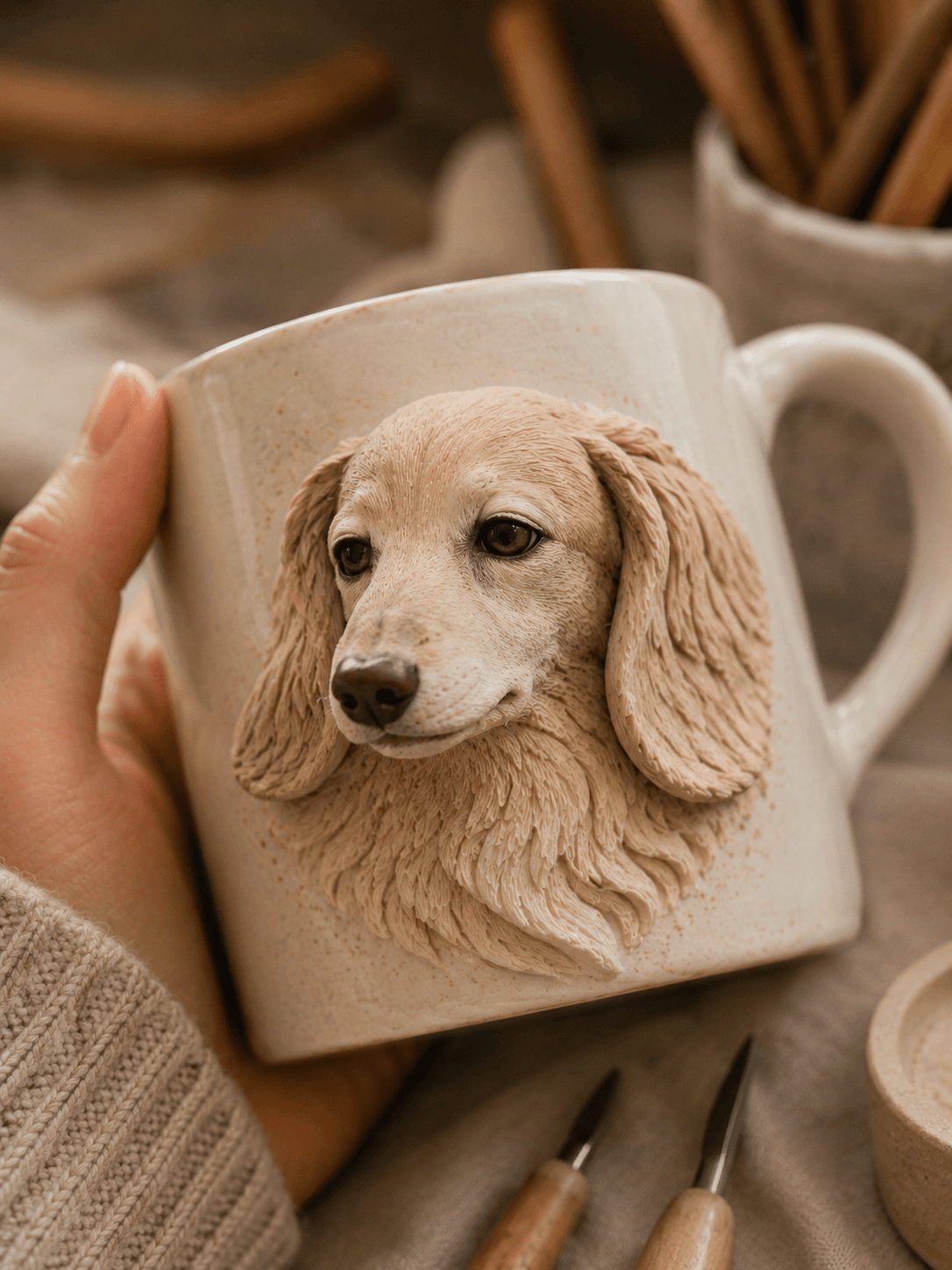 Custom Pet Relief Mug Handmade 3D Pet Mug Custom Pet Relief Mug gallery image 3 showing personalized design details