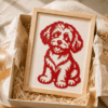 Custom Pet Portrait Papercut lifestyle product image featuring handmade pet portrait papercut artwork