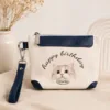 Custom Pet Portrait Pouch Personalized Zip Clutch Custom Pet Portrait Pouch gallery image 5 showing personalized design details