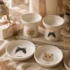 IPAWLIO Custom Pet Portrait Ceramic Bowl - Custom Pet Portrait Bowl Image Custom Pet Portrait Ceramic Bowl gallery image 5 with custom dog or cat portrait detail by IPAWLIO