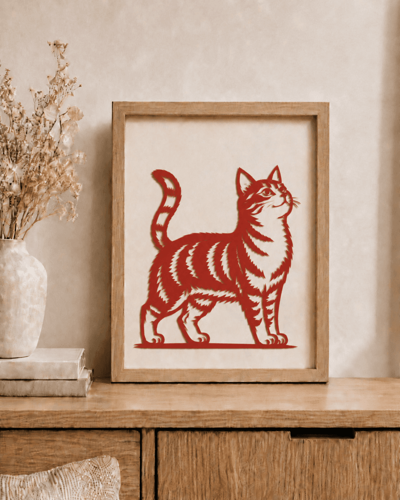 Custom Pet Portrait Papercut product gallery image featuring handmade pet portrait papercut artwork