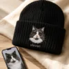Personalized Pet Photo Embroidered Beanie gallery image 3 showing personalized design details