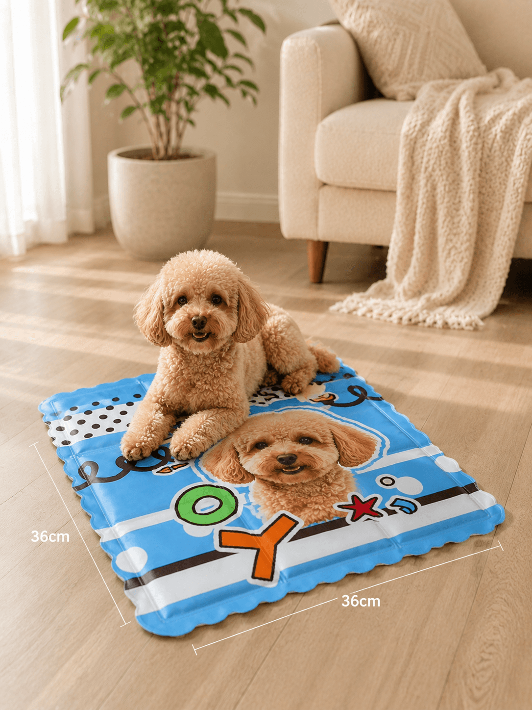 Custom Pet Photo Cooling Mat Personalized Dog and Cat Summer Mat Custom Pet Photo Cooling Mat main product view with personalized design details