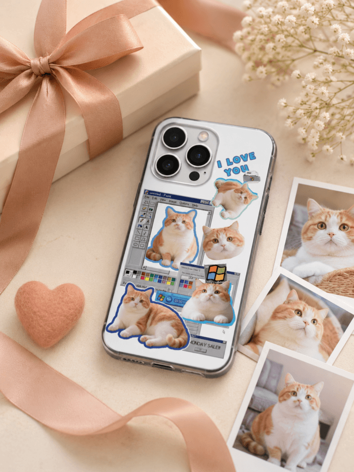 Custom Pet Phone Case detail and personalization image featuring personalized dog or cat photo phone case artwork
