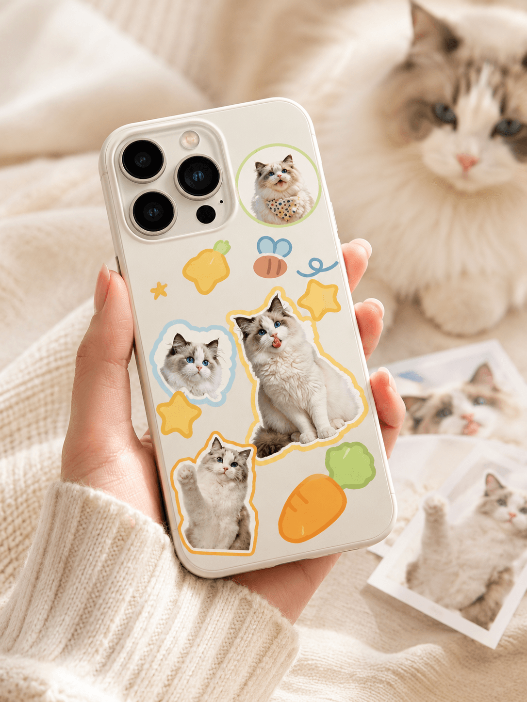 Custom Pet Phone Case main product image featuring personalized dog or cat photo phone case artwork