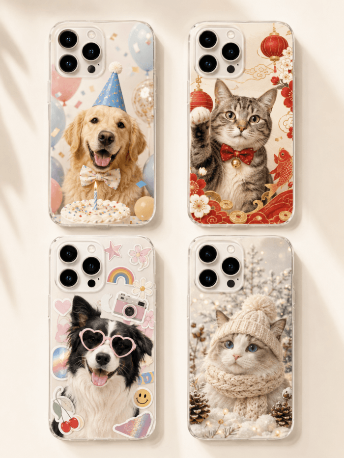 Custom Pet Phone Case product gallery image featuring personalized dog or cat photo phone case artwork