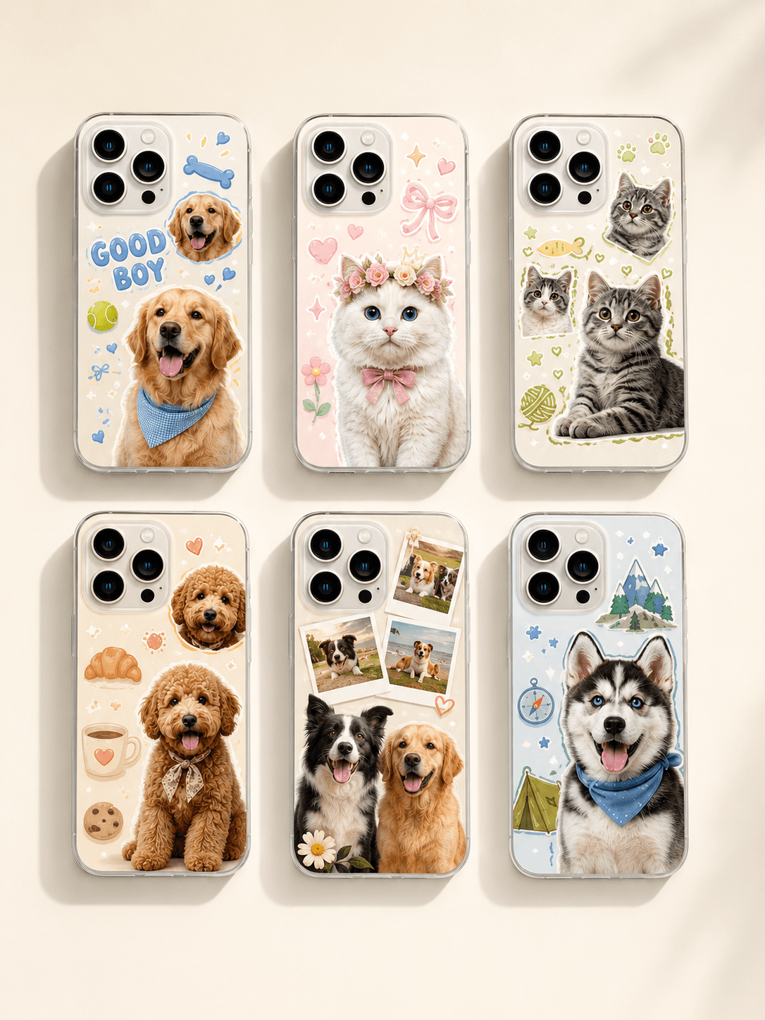 Custom Pet Phone Case detail and personalization image featuring personalized dog or cat photo phone case artwork
