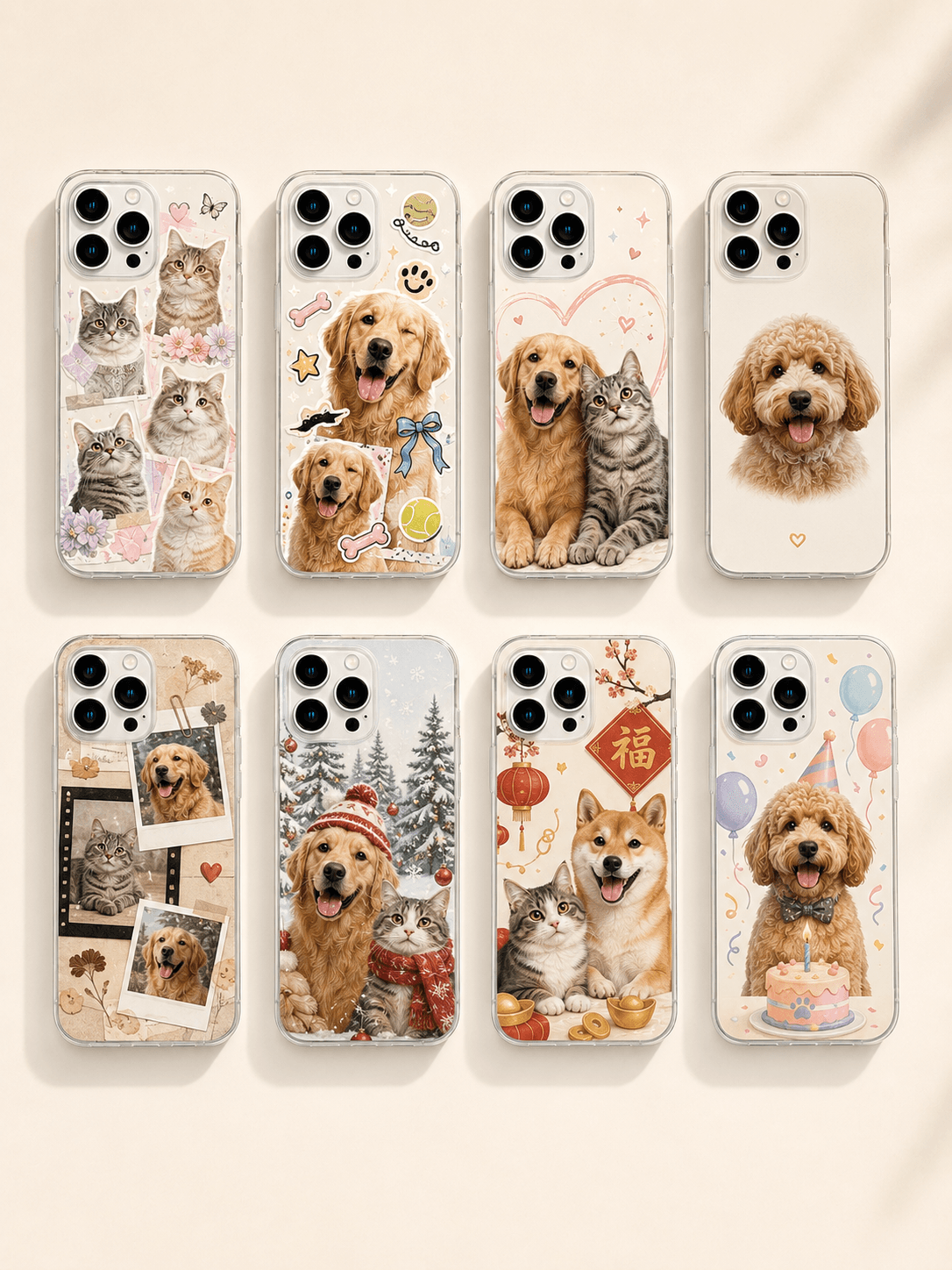 Custom Pet Phone Case detail and personalization image featuring personalized dog or cat photo phone case artwork