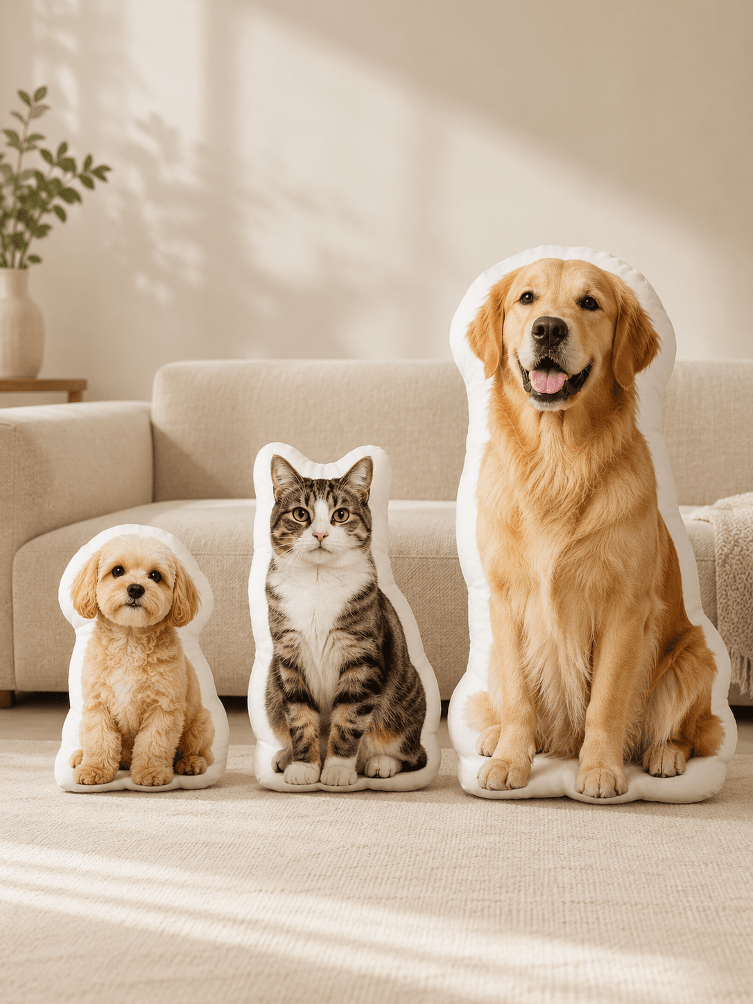 Custom Pet Photo Pillow detail and personalization image featuring personalized dog or cat photo pillow keepsake