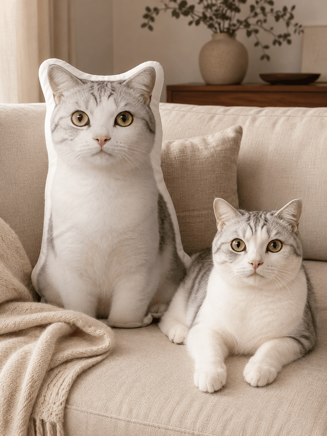 Custom Pet Photo Pillow detail and personalization image featuring personalized dog or cat photo pillow keepsake