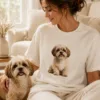 Custom Pet Photo T-Shirt Personalized Dog and Cat Portrait Tee Custom Pet Photo T-Shirt gallery image 5 showing personalized design details
