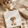 Custom Pet Photo T-Shirt Personalized Dog and Cat Portrait Tee Custom Pet Photo T-Shirt gallery image 6 showing personalized design details