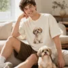 Custom Pet Photo T-Shirt Personalized Dog and Cat Portrait Tee Custom Pet Photo T-Shirt gallery image 2 showing personalized design details