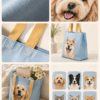 Custom Pet Photo Tote Bag product gallery image featuring personalized pet photo canvas tote bag design