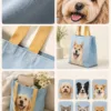 Custom Pet Photo Tote Bag gallery image 11 with custom dog or cat portrait detail by IPAWLIO