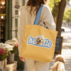 Custom Pet Photo Tote Bag main product image featuring personalized pet photo canvas tote bag design