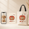Custom Pet Photo Tote Bag main product image featuring personalized pet photo canvas tote bag design