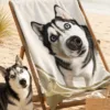 Custom Pet Portrait Beach Towel main product view with personalized design details