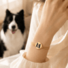 Custom Pet Portrait Bracelet detail and personalization image featuring personalized pet portrait bracelet jewelry