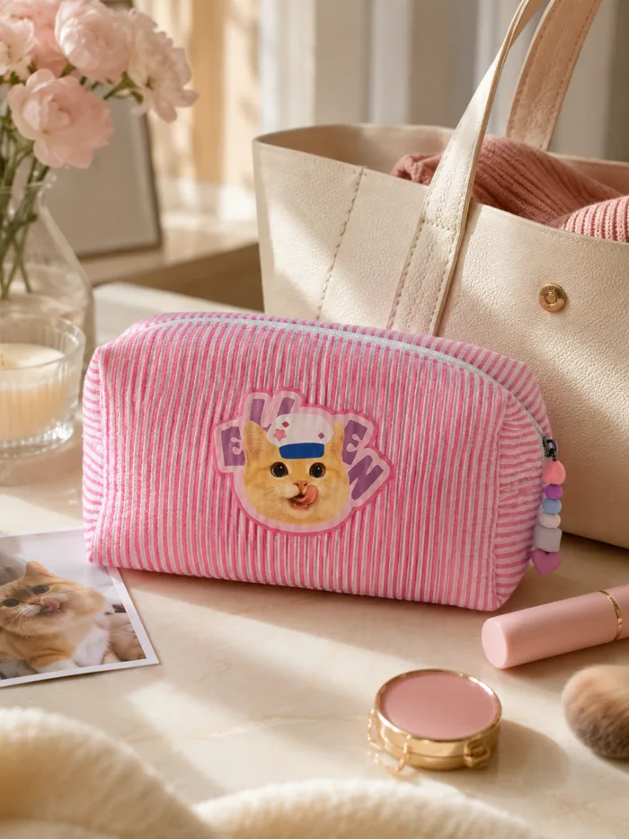Custom Pet Portrait Makeup Bag personalization example 2 showing personalized pet photo everyday accessory