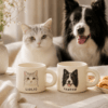 Custom Pet Portrait Mug main product image featuring personalized dog or cat portrait mug artwork
