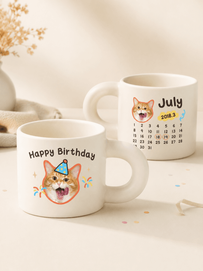 Custom Pet Portrait Mug main product image featuring personalized dog or cat portrait mug artwork
