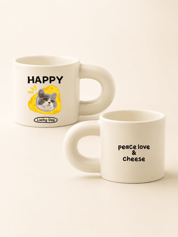 Custom Pet Portrait Mug product gallery image featuring personalized dog or cat portrait mug artwork