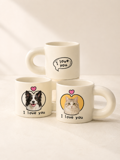 Custom pet portrait mug