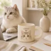 Custom Pet Portrait Mug gallery image 3 with custom dog or cat portrait detail by IPAWLIO