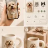 Custom Pet Portrait Mug gallery image 4 with custom dog or cat portrait detail by IPAWLIO