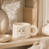 Custom Pet Portrait Mug detail and personalization image featuring personalized dog or cat portrait mug artwork